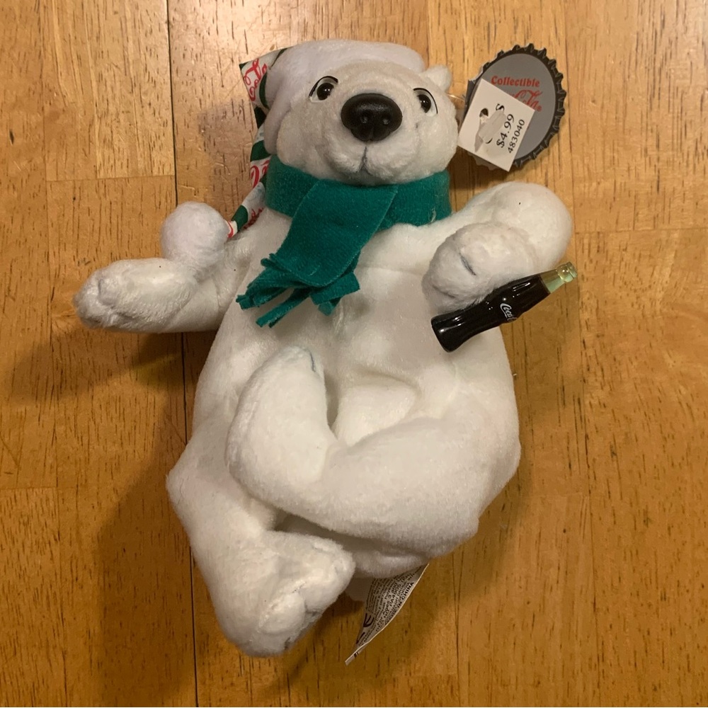 NWT Coca Cola Collectible Polar Bear Bean Bag Plush